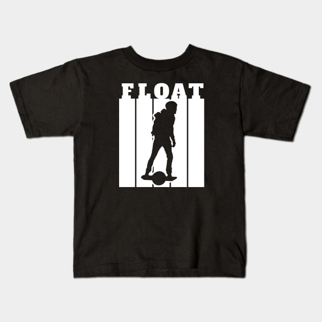 Float Onewheel Rider Kids T-Shirt by Funky Prints Merch